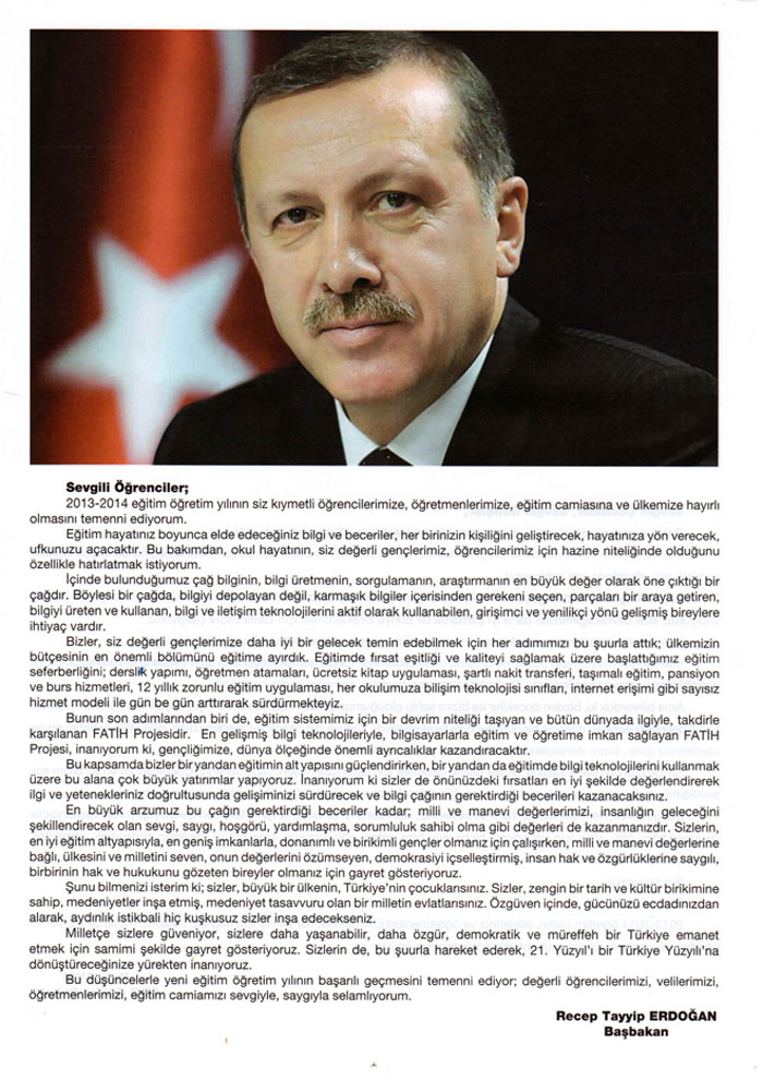 Başbakan Erdoğan'dan öğrencilere mektup Başbakan Erdoğan'dan öğrencilere mektup