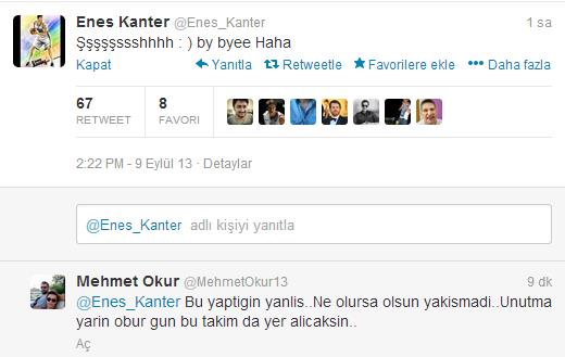 Enes'in tweeti, Mehmet Okur'u çıldırttı Enes'in tweeti, Mehmet Okur'u çıldırttı