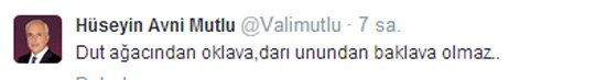 Vali Mutlu'nun tweeti sosyal medyayı salladı Vali Mutlu'nun tweeti sosyal medyayı salladı