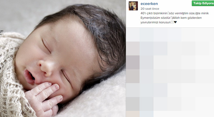 Ece Erken'in oğlunun 40'ı çıktı Ece Erken'in oğlunun 40'ı çıktı