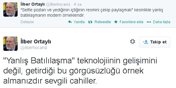 İşte İlber Ortaylı'nın selfie yorumu! ' Sevgili cahiller...' İşte İlber Ortaylı'nın selfie yorumu! ' Sevgili cahiller...'